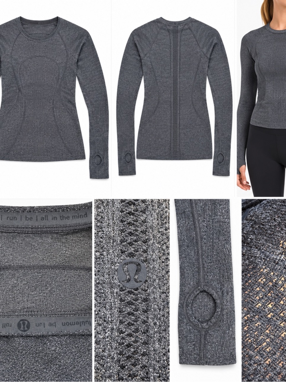 lululemon athletica Women’s Long Sleeve Seamless Crew - Charcoal Gray